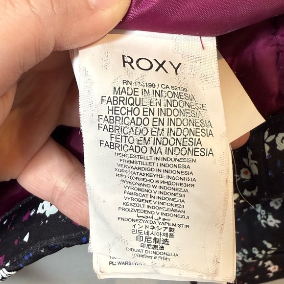 Roxy Black Floral Dry Flight Girl’s Snowboarding Faux Fur Hooded Jacket Sz XXL - Picture 8 of 13